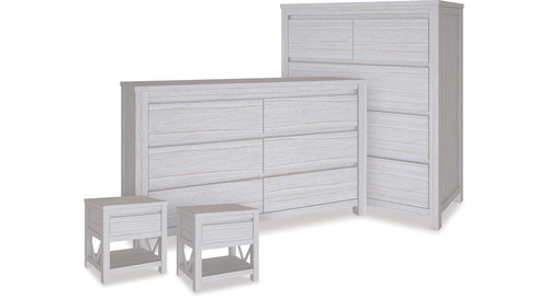 Coastal Tallboy, Dresser & 1 Drawer Bedsides x 2 